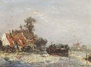 Johan Barthold Jongkind River near Rotterdam oil painting picture wholesale